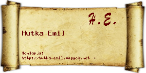 Hutka Emil névjegykártya
